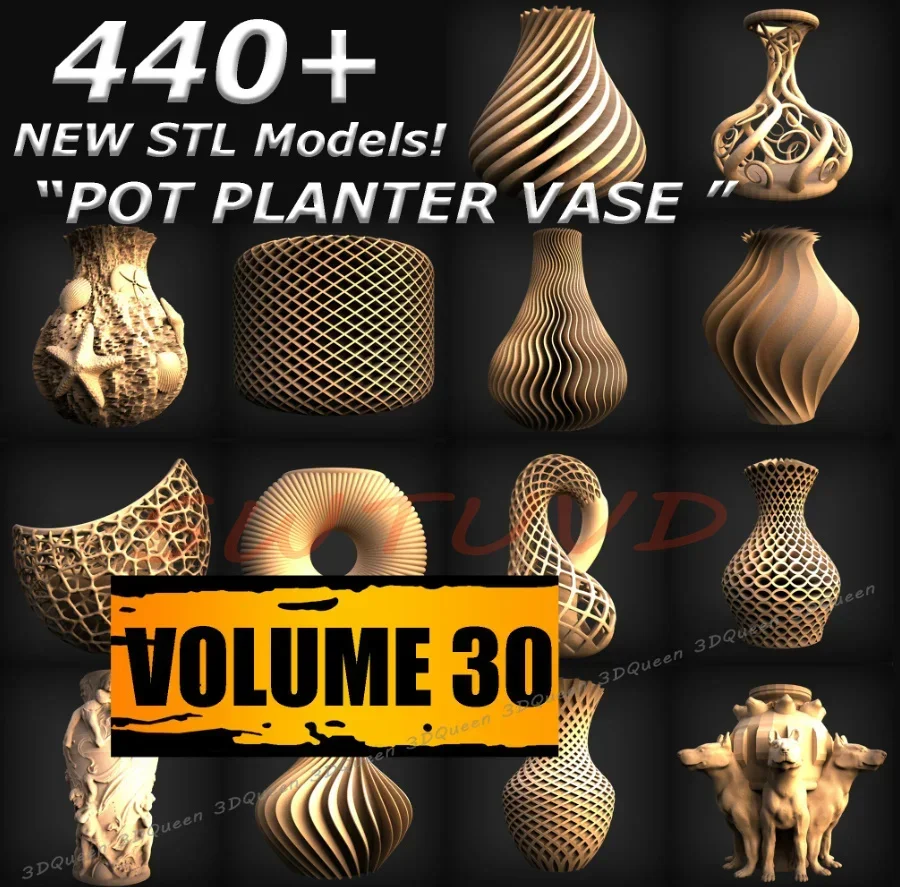 3D Printing File - 440+ Planter POT Vase STL File