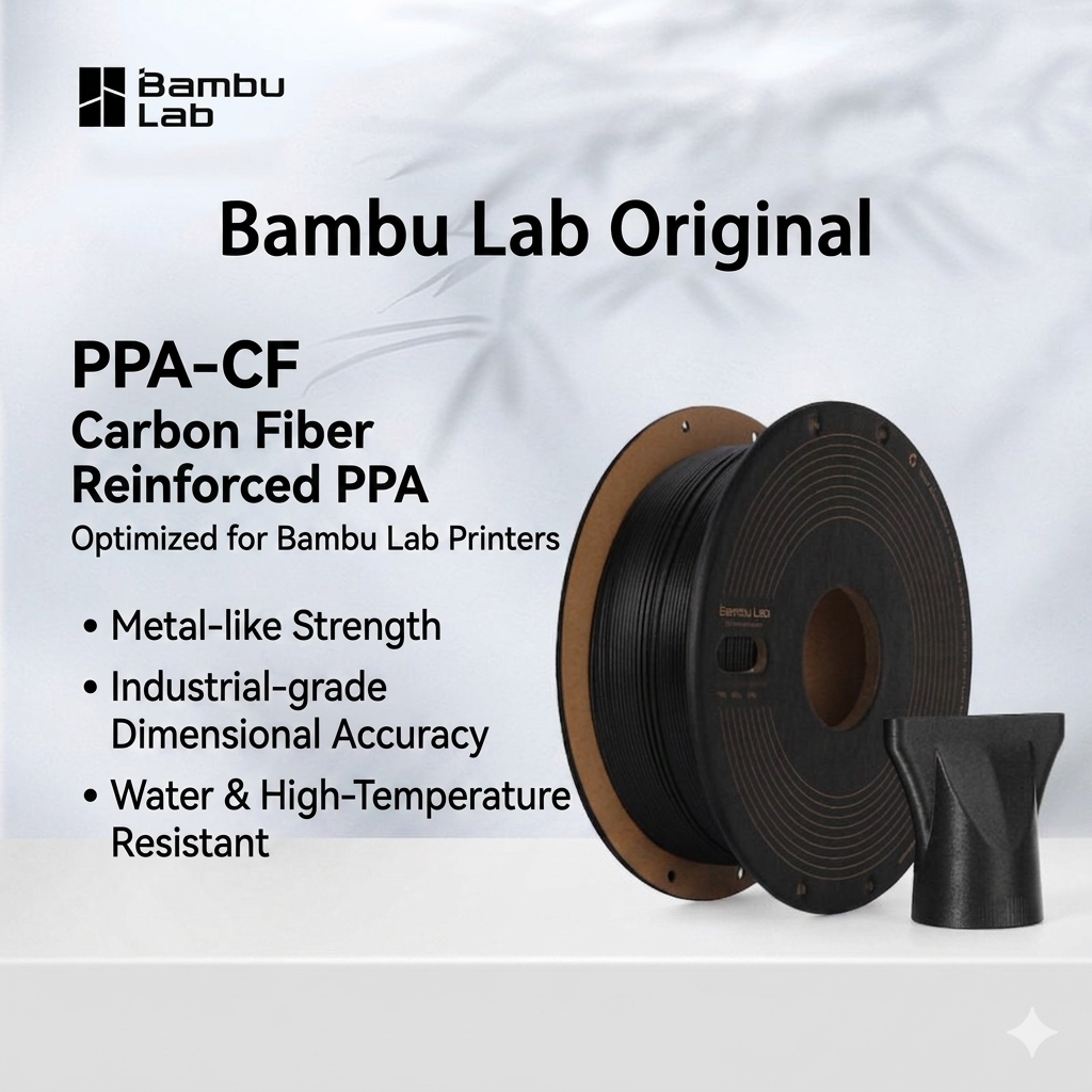 3D Printing Nylon Filament - Bambu Lab Original PPA-CF Carbon Fiber