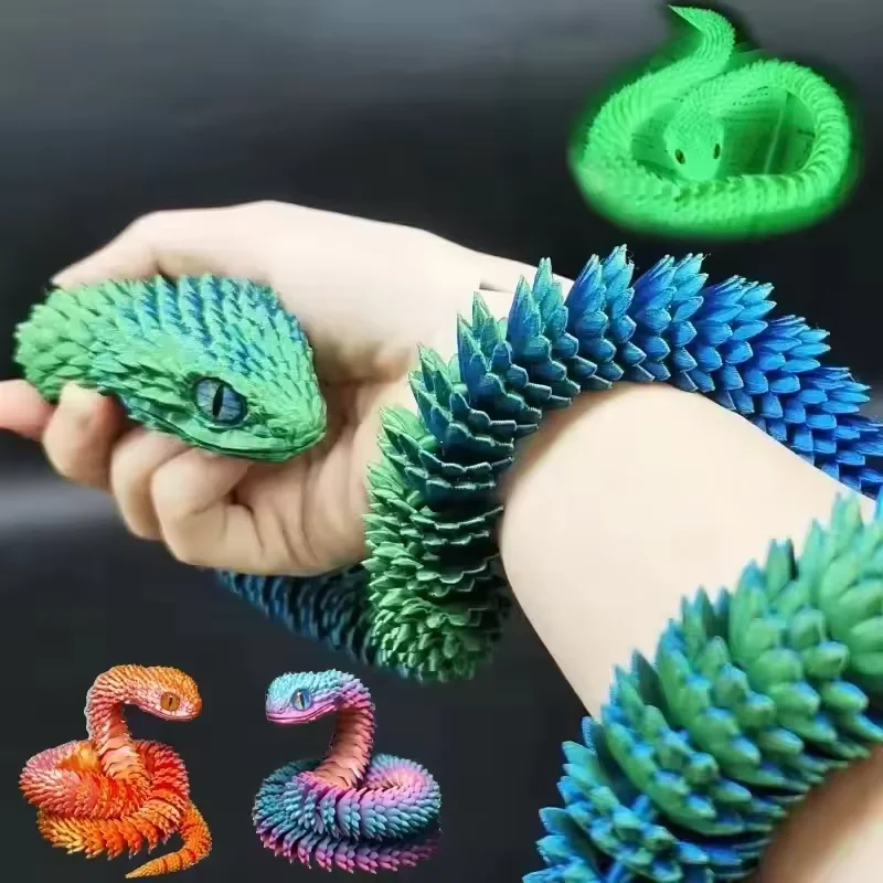 3D Printing Model - 3D Printed Snake Movable Joint Fidget