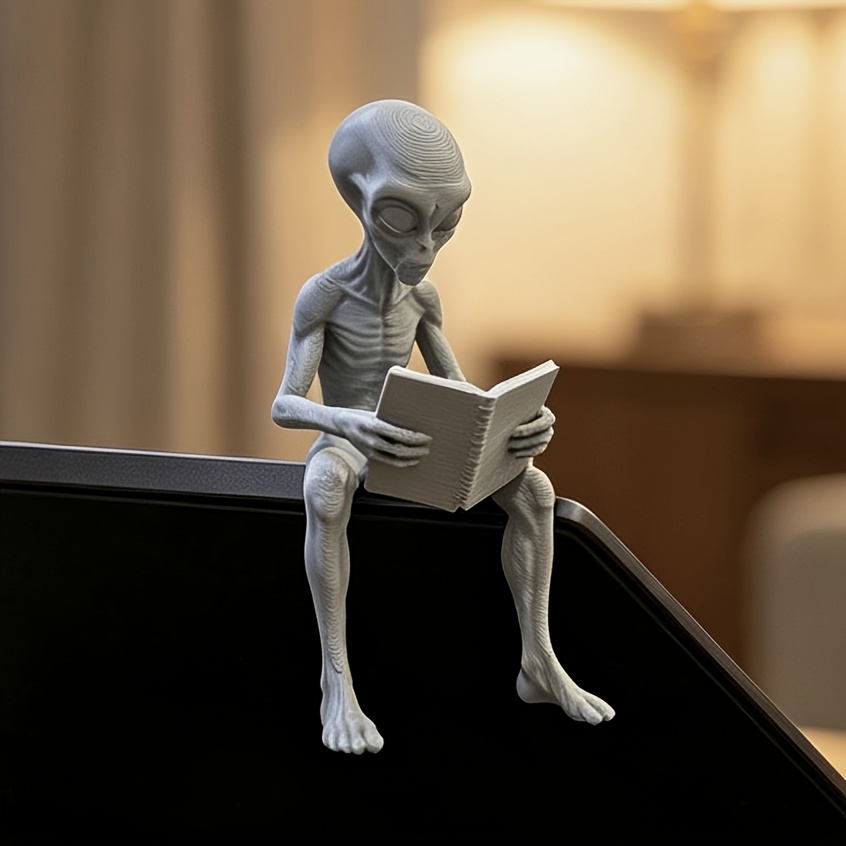 Reading Alien Mini Figurines 3 - 3D Printing Office Setup ulasan dan harga