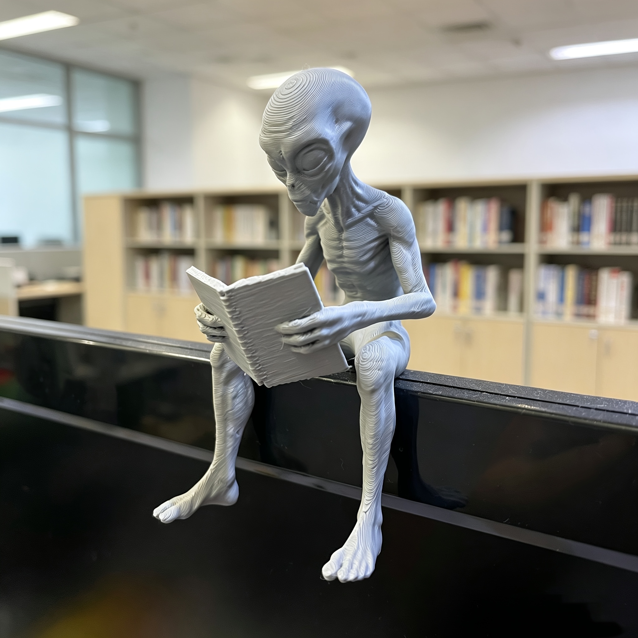 Reading Alien Mini Figurines 3 - 3D Printing Office Setup ulasan dan harga