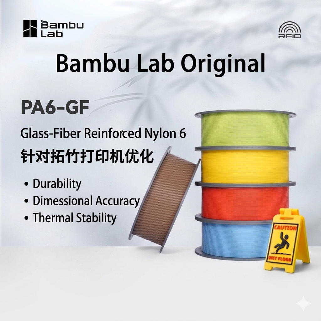 Bambu Lab Original PA6-GF Glas - 3D Printing Nylon Filament ulasan dan harga