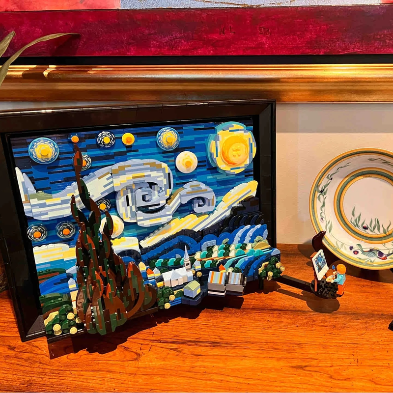 Van Gogh Starry Night 3D Build - 3D Printing Lego ulasan dan harga