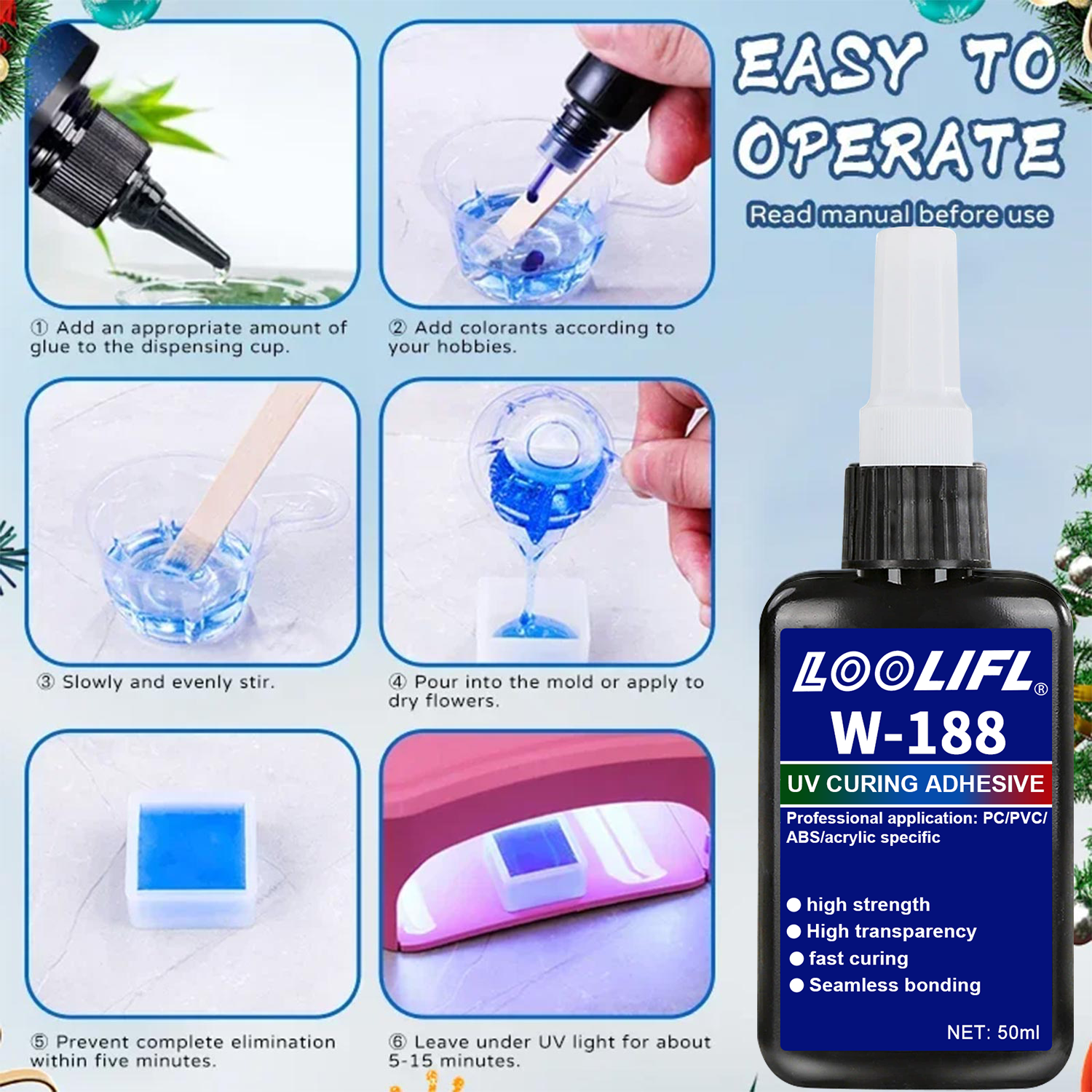 LOOLIFL 188 Strong 50ml UV res - Resin Curing Station ulasan dan harga